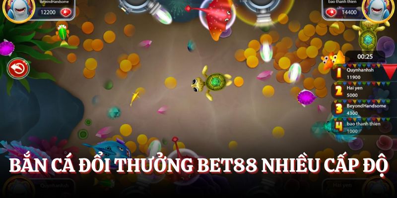 Săn cá đổi thưởng tại BET88 với nhiều cấp độ
